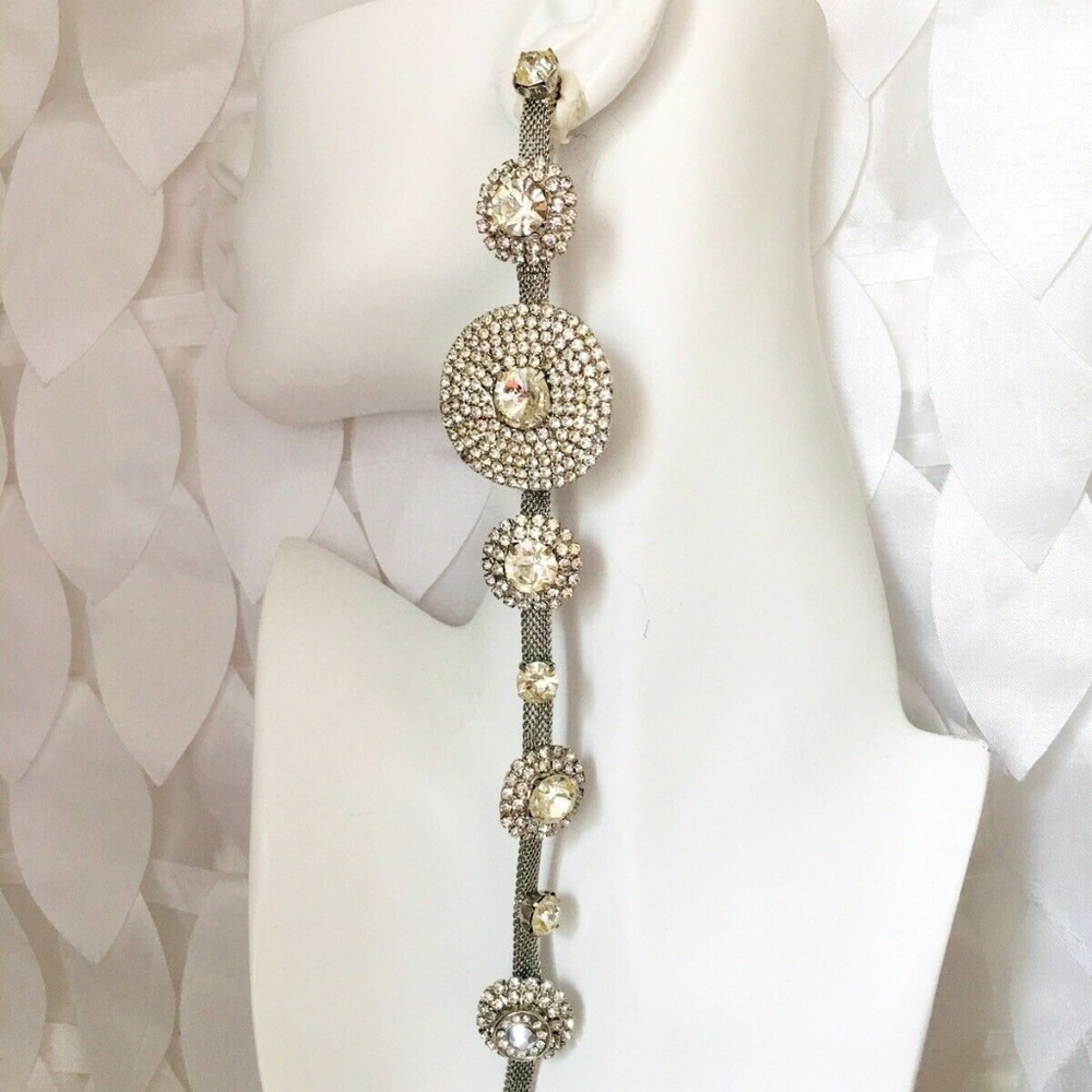Crystal Rhinestone Earring Vintage 8 1/2"